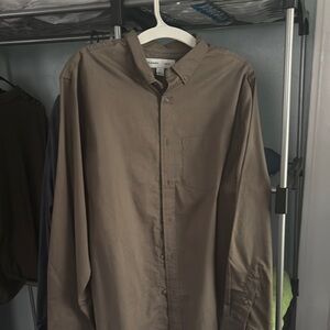 Men's Brown Button-Up Shirt
